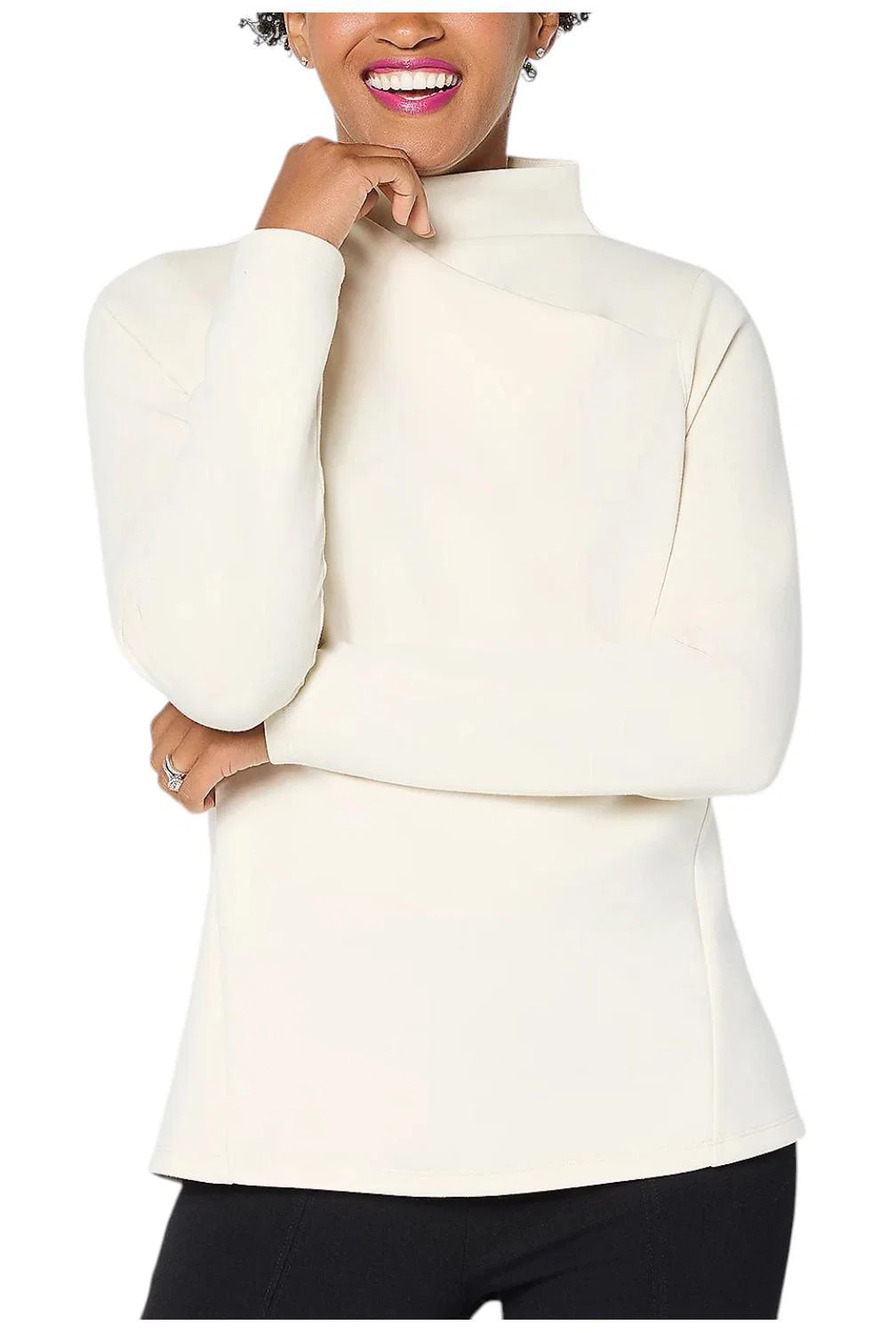 Martha Stewart Women's Signature Comfort Crossover Top White - Regular
